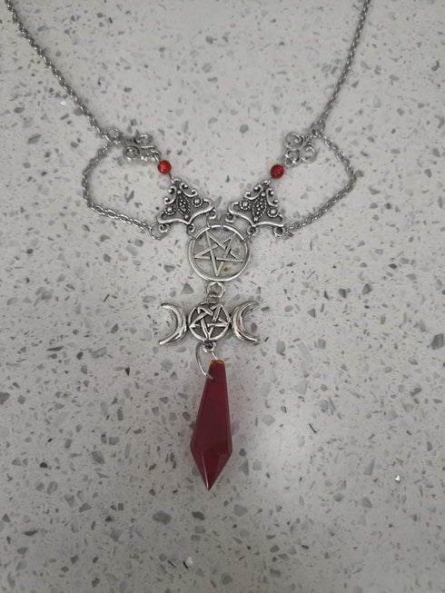Triple Goddess Mystic Necklace (Blood)